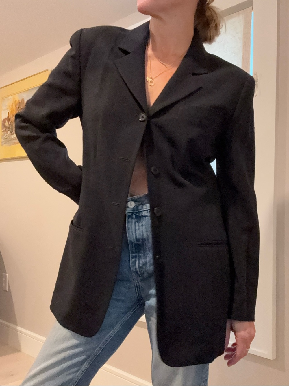 DKNY 1990’s vintage Women’s Black Classic Single-Breasted Sport Coat